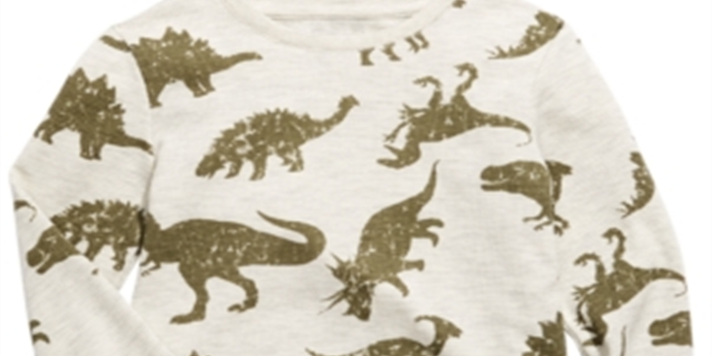 Epic Threads Little Boy's Dino Thermal T-Shirt Brown Size 7