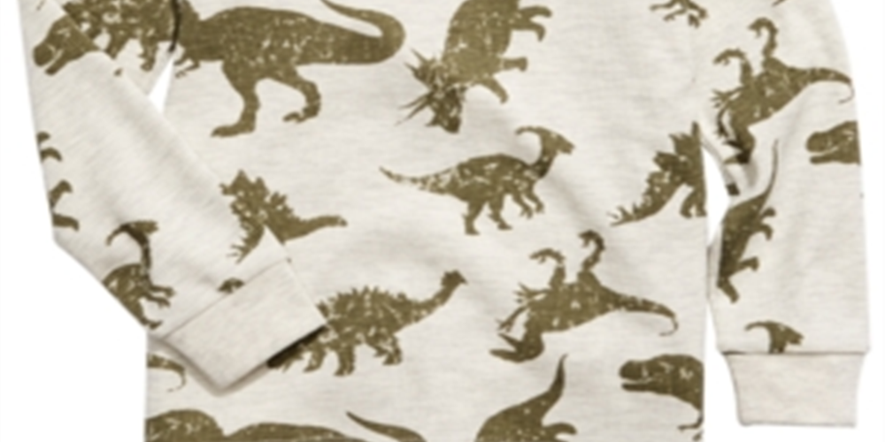 Epic Threads Little Boy's Dino Thermal T-Shirt Brown Size 7