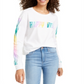 Rebellious One Junior's Happy Vibes Long Sleeved Graphic T-Shirt White Size Large