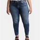 Silver Jeans Co Women's Denim Skinny Jeans Medium Dark Indigo Wash Size 18x29
