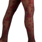 INC International Concepts Women's Flocked Floral Tights Red Size XX-Small