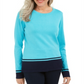 Karen Scott Women's Colorblocked Top Blue Size Petite XL