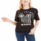 Disney Junior's Graphic Print Cotton T-Shirt Black Size Small