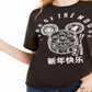 Disney Junior's Graphic Print Cotton T-Shirt Black Size Small
