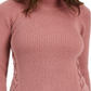 Style & Co Women's Mock Neck Lace up Ribbed Knit Sweater Purple Size Large