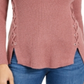 Style & Co Women's Mock Neck Lace up Ribbed Knit Sweater Purple Size Large