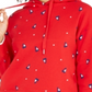 Tommy Hilfiger Women's Cropped Hearts Hoodie Red Size XL