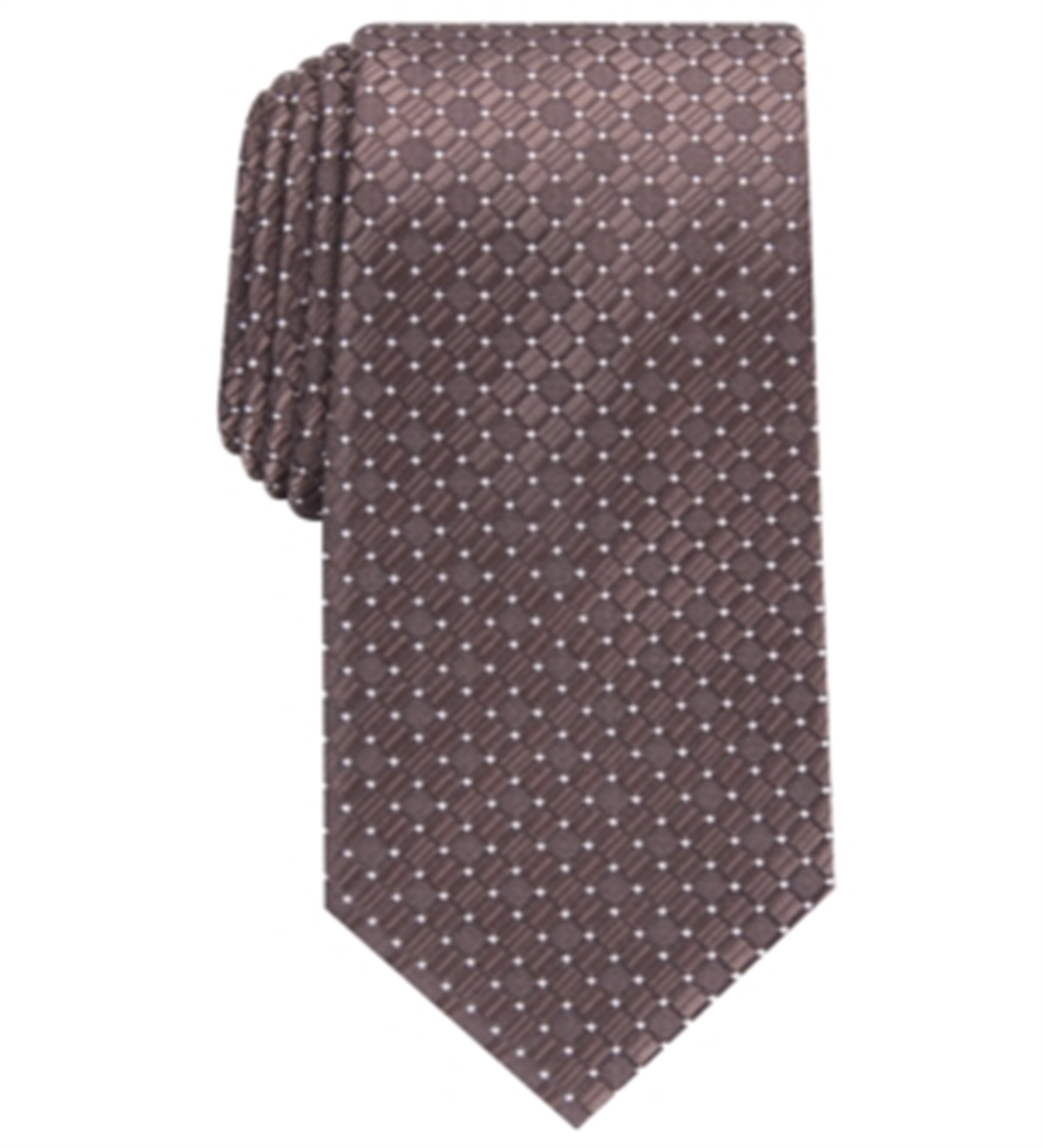 Perry Ellis Men's Kimball Micro Dot Tie Brown Size Regular