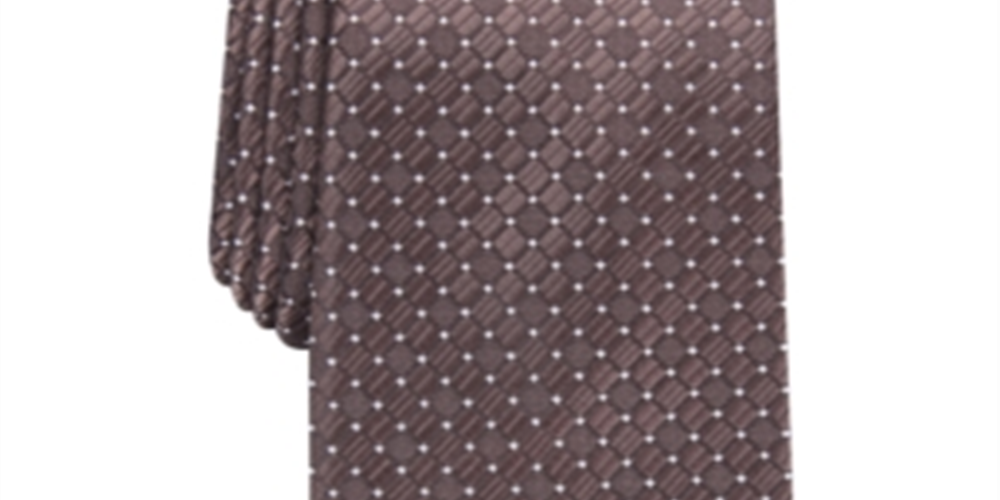 Perry Ellis Men's Kimball Micro Dot Tie Brown Size Regular