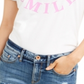 Love Tribe Junior's Just Smile T-Shirt White Size Small