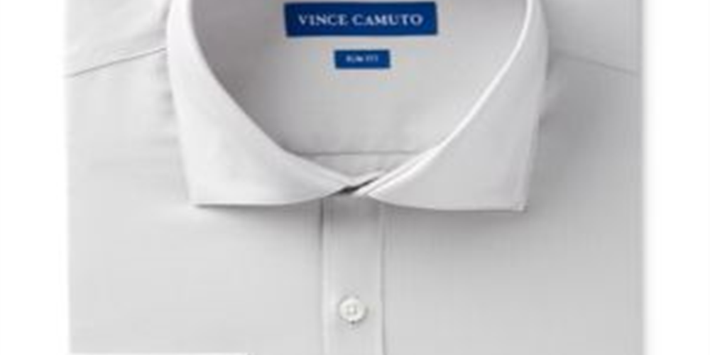 Vince Camuto Men's Slim Fit Comfort Stretch Solid Dress Shirt Gray Size 16X32X33