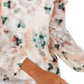 INC International Concepts Women's Printed Cold Shoulder Top White Size Petite