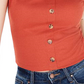Hippie Rose Junior's Floral Print Ribbed Blouse Orange Size X-Large