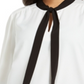 Calvin Klein Women's Long Sleeve Tie Neck Wear to Work Top Plus White Size 3X
