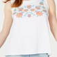 Style & Co Women's Floral Embroidered Tank Top White Size S