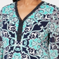 JM Collection Women's Embellished Neck Tunic Blue Size Medium