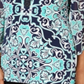 JM Collection Women's Embellished Neck Tunic Blue Size Medium