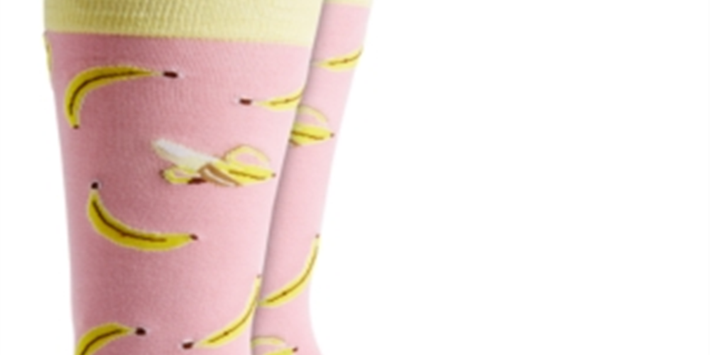 Bar III Men's Bananas Comfy Comfortable Crew Socks Pink Size Regular