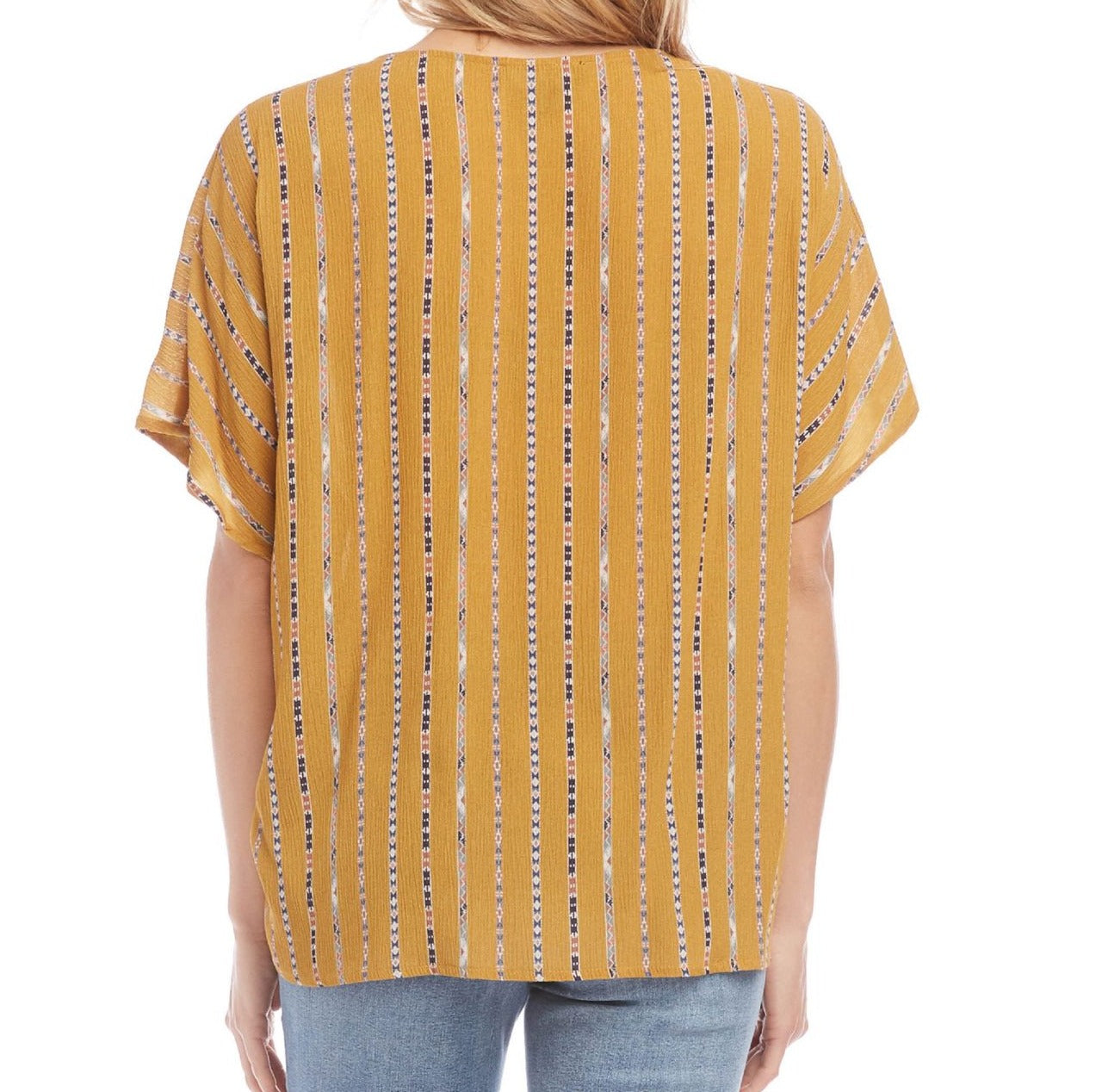 Karen Kane Women's Twist Front Top Yellow- Size X-Large