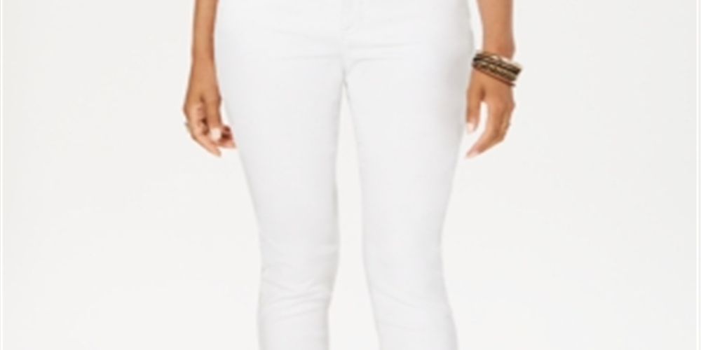 Style & Co Women's Curvy Fit Tummy Control Skinny Jeans White Size 4 Petite