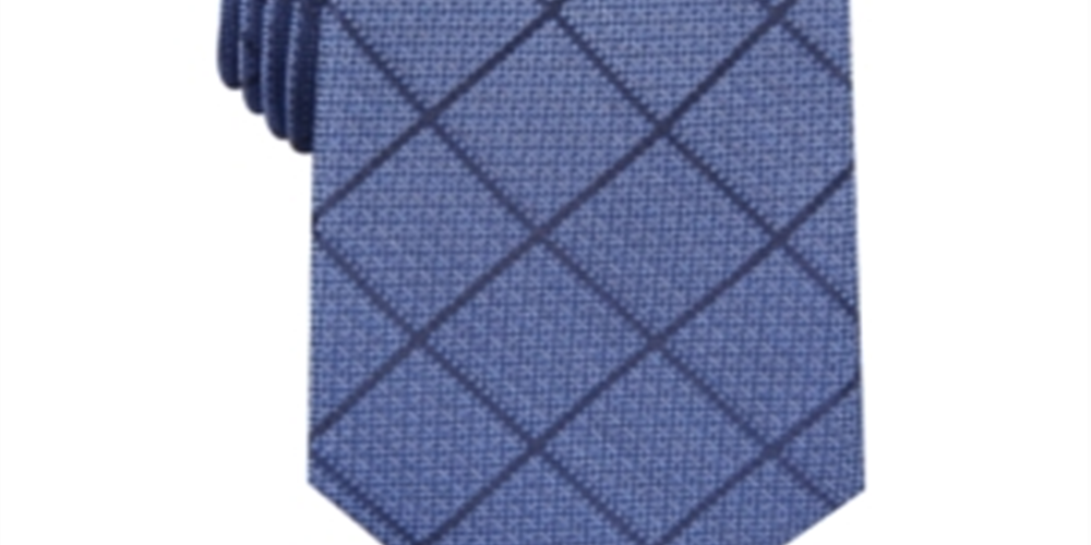 Alfani Men's Neck Sussex Pane Skinny Slim Tie Blue Size Regular