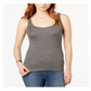 Maison Jules Women's Fitted Sleeveless Tank Top Gray Size Small