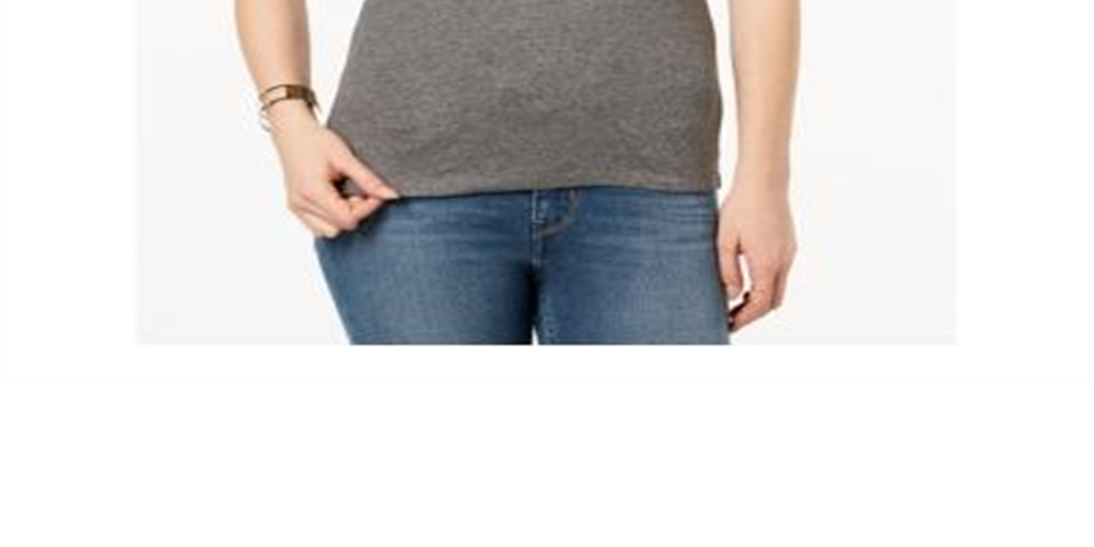 Maison Jules Women's Fitted Sleeveless Tank Top Gray Size Small