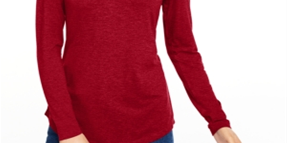 Maison Jules Women's Turtleneck Top Red Size Medium