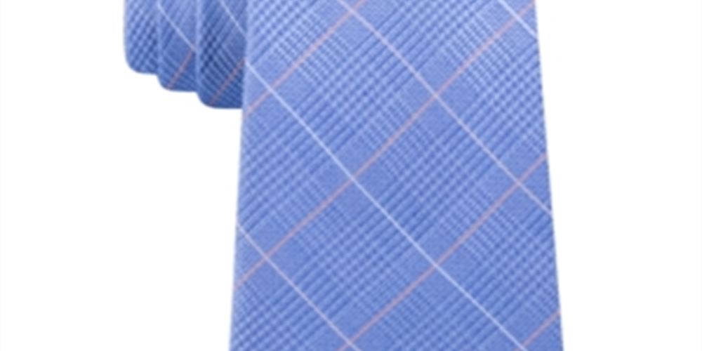 Michael Kors Men's Elijah Classic Plaid Tie Blue Size Regular