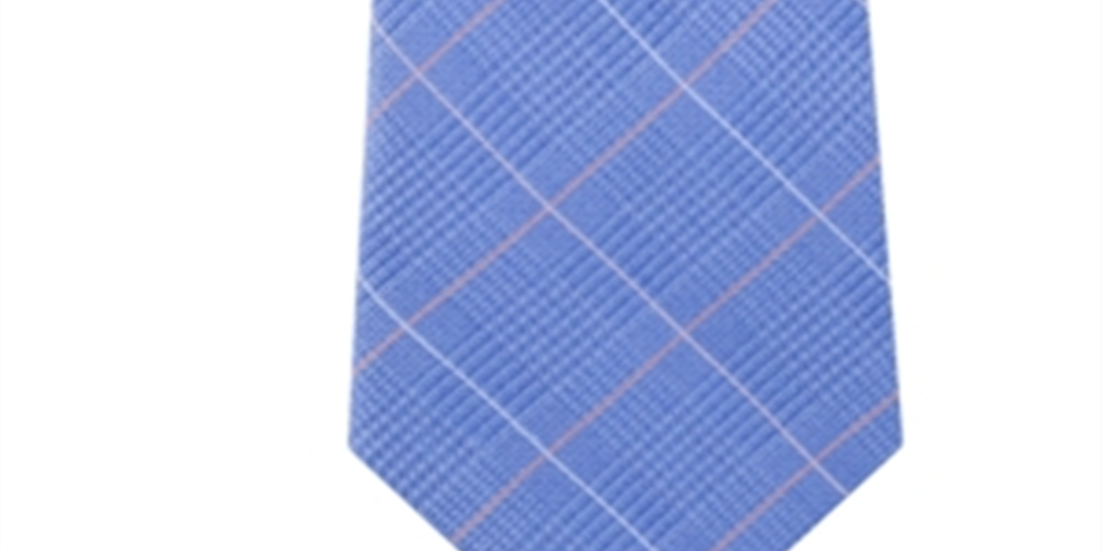 Michael Kors Men's Elijah Classic Plaid Tie Blue Size Regular