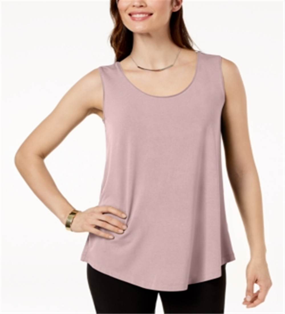 JM Collection Women's Scoop Neck Tank Top Pink Size Medium
