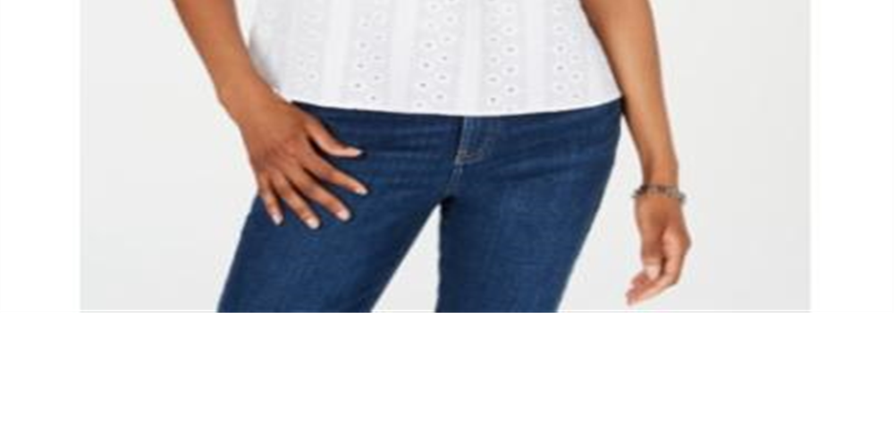 Tommy Hilfiger Women's Eyelet Cotton Top White Size Medium