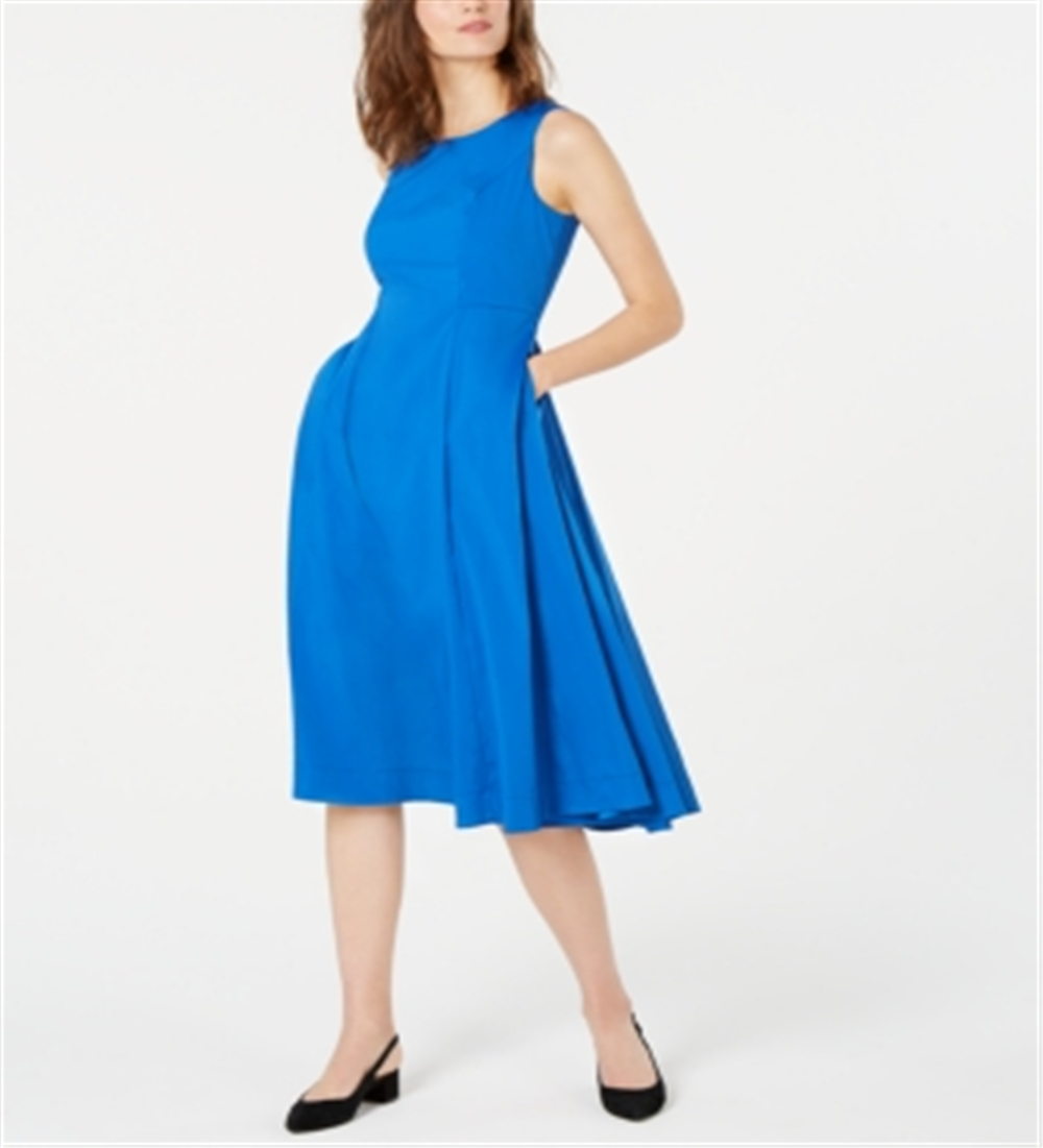 Alfani Women's A Line MIDI Dress Blue Size 2 Petite