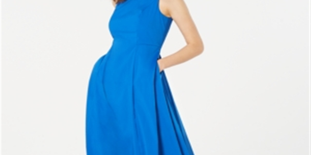 Alfani Women's A Line MIDI Dress Blue Size 2 Petite