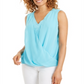 JM Collection Women's Sleeveless Studded Draped Top Blue Size Large