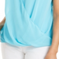 JM Collection Women's Sleeveless Studded Draped Top Blue Size Large