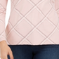 Charter Club Women's Printed Half Zip Top Pink Size X-Small