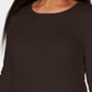 Karen Scott Women's Satin Trim Scoop Neck Top Brown Size Large