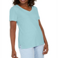 Karen Scott Women's Eyelet Shoulder V Neck Top Blue Size X-Small