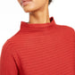 Eileen Fisher Women's Ribbed Long Sleeve Mock Sweater Dark Red Size Small