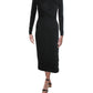Bar III Women's Twist Front Midi Cocktail Dress Black Size Small