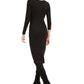 Bar III Women's Twist Front Midi Cocktail Dress Black Size Small