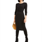 Bar III Women's Twist Front Midi Cocktail Dress Black Size Small