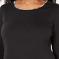 Karen Scott Women's Layered Look Solid & Plaid Top Black Size X-Small