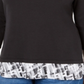 Karen Scott Women's Layered Look Solid & Plaid Top Black Size X-Small