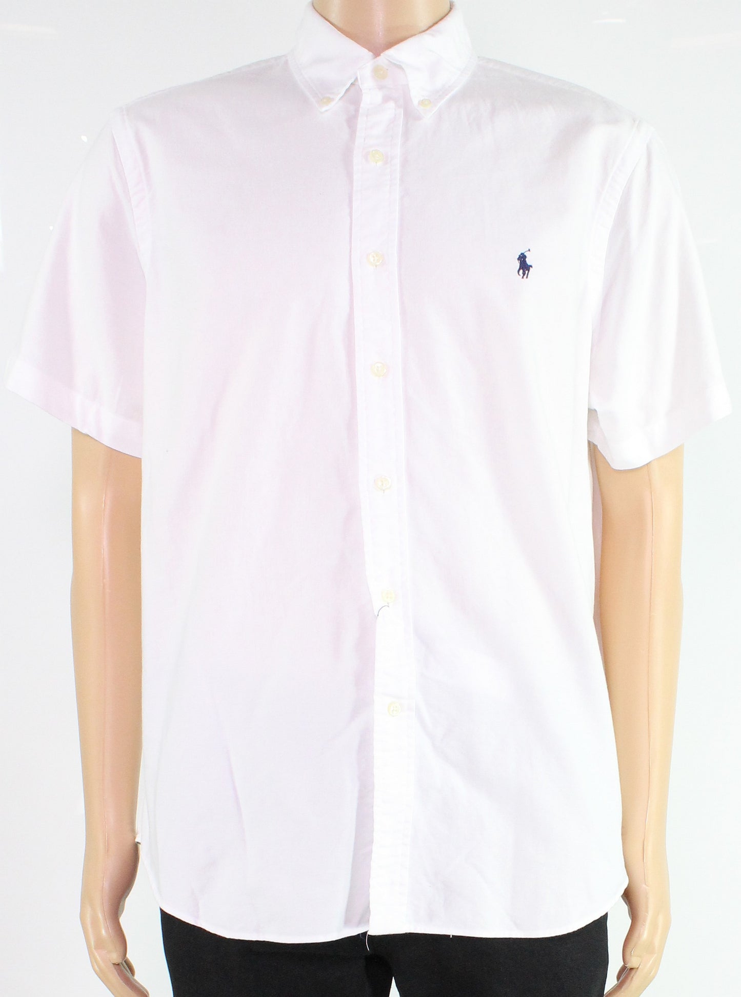 Ralph Lauren Men's Button Down Short Sleeve Shirt White Size Small