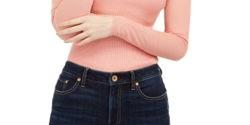 Almost Famous Junior's Mock Neck Top Pink Size X-Small