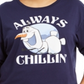 Love Tribe Women's Trendy Plus Always Chillin Frozen Graphic Print Top Blue Size 3X