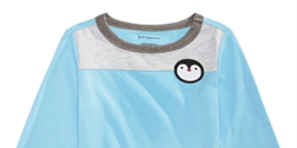 INC International Concepts Women's Puff Sleeves V Neck Tunic Sweater Blue Size 4T