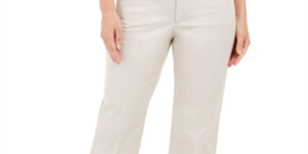 Charter Club Women's Cropped Straight Leg Pants Brown Size 18